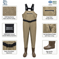 Waders de pêche en nylon haute densité 210D enduits de PVC, imperméables, avec bottes en PVC intégrées pour adultes