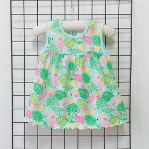 Vêtements d'été pour bébé, robe à fleurs pour tout-petits, haut pour filles, chemise sans manches, robe d'été pour bébé fille - Product Image 2