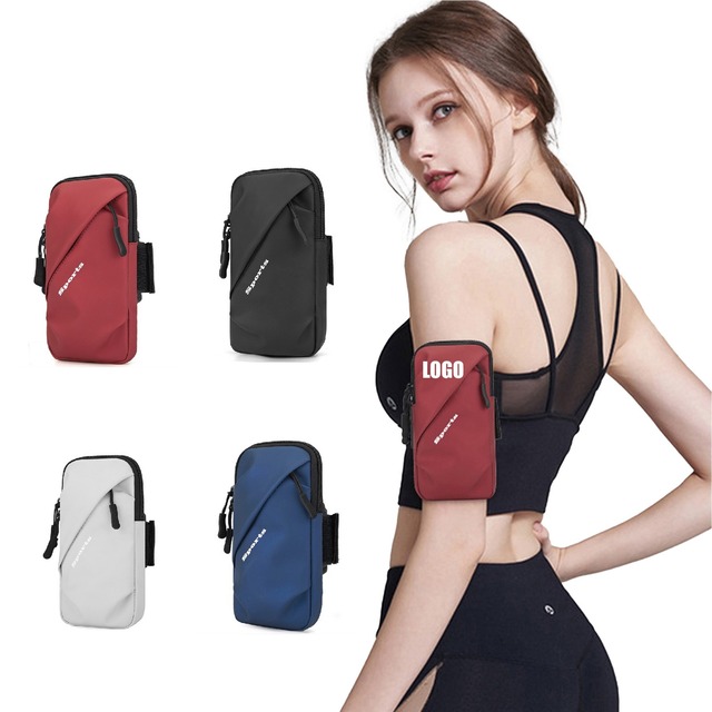 Sport Fitness Elastic Band Adjustable Waterproof Wrist Mobile Cell Phone Holder Purse Running Arm Pouch Bag with Logo