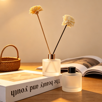 Bouteille diffuseur vide en verre dépoli 50 ml, vente en gros, flacon de luxe pour diffuseur à bâtonnets, pour la maison, en stock, décoration, logo personnalisé OEM