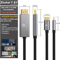 Konverter USB C ke HDMI, konverter Tipe C ke HDMI 4K 60Hz 30Hz USB C ke kabel HDMI kecepatan tinggi kabel C ke HDMI untuk proyeksi TV