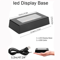 Base en plastique rectangulaire USB LED en gros, à utiliser avec une batterie, pour cadre photo en cristal gravé au laser, support d'affichage
