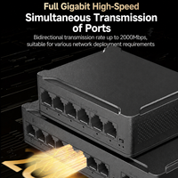 Switch Ethernet PoE 4+2 ports en plastique, 4*PoE + 2*Uplink 10/100 Mbps IEEE802.3af/at, non géré, pour caméras IP CCTV