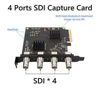 Kartu Pengambilan Video PCIe Quad SDI 1080P60Hz 4 Saluran YUY2 Tanpa Kompresi Internal PCIe dengan Kipas Pendingin untuk Siaran Medis
