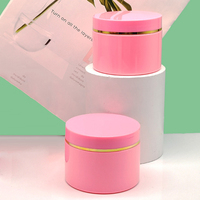 Vente en gros de pots en plastique rose pour crème cosmétique 300G 500G, flacons en plastique pour emballage de crème capillaire et de crème exfoliante