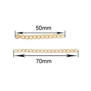 Chaîne d'extension avec fermoir mousqueton |   Connecteur de collier et bracelet en acier inoxydable plaqué or, accessoires d'extension de bijoux réglables - Product Image 4