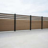 Clôture semi-enceinte en WPC sur mesure avec cadre en aluminium, écologique, étanche, anti-rongeurs, anti-pourriture, montage facile, pour extérieur, directement de l'usine