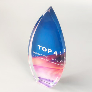 Crystal <b>Trophy</b> Top 4 Award Laser <b>Engraved</b> Digital Printing Geometry Design Business Gift Commemorative - Product Image 4