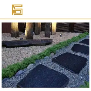 Landscape Patio Paver Stones Black Bluestone Tumbled Irregular Stepping Stone