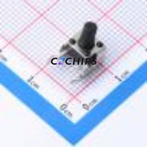 TC-6615-9.0-160G Tactile Switch Bent Lead Through Hole-4P,6x6mm Single Pole Single Throw Round Button 1.6N Right Angle Insert - Product Image 1