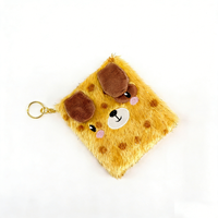 Mini carnet en peluche chien Kawaii avec porte-clés