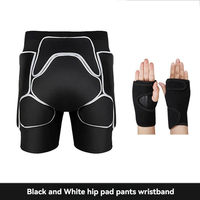 Shorts de protection des hanches noir et blanc, ensemble de protections pour les genoux, les coudes et les poignets, stabilisateur en mousse EVA, sangle réglable pour le ski et le snowboard