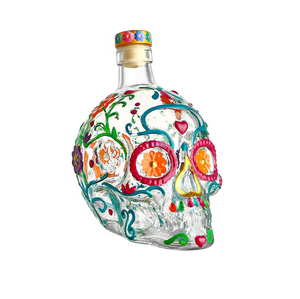Nouvelle <span class=keywords><strong>bouteille</strong></span> <span class=keywords><strong>de</strong></span> <span class=keywords><strong>whisky</strong></span> <span class=keywords><strong>de</strong></span> 240 ml avec un design floral <span class=keywords><strong>de</strong></span> crâne gravé à l'acide sur bouchon en verre, option <span class=keywords><strong>de</strong></span> logo personnalisé, compacte et élégante - Product Image 5