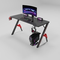 Bureau en métal RVB de course de joueur moderne simple rouge bureau de jeu d'ordinateur de bureau à domicile moderne pour l'utilisation de jeu de PC d'étudiant