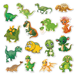 Adesivi per bambini impermeabili da 50 pz/pacco con adesivi per cartoni animati simpatici animali di dinosauro per bottiglia d'acqua adesivi in vinile - Product Image 4