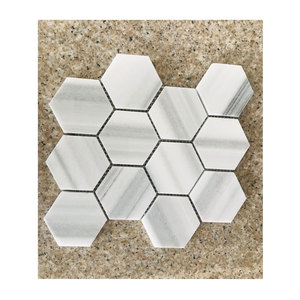 Gran <span class=keywords><strong>hexagonal</strong></span> diseño marmara blanco baldosas de mosaico de mármol - Product Image 1