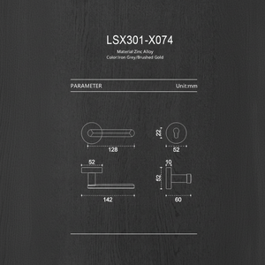 Poignée de <span class=keywords><strong>porte</strong></span> fendue en alliage de zinc gris fer brossé de qualité supérieure, avec cache-serrure, pour <span class=keywords><strong>porte</strong></span> intérieure en bois, vente directe usine - Product Image 2