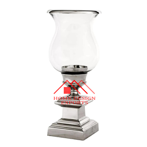 Portavelas de Aluminio con Recubrimiento de Polvo Negro con Votivo de Vidrio para Decoración de Centros de Mesa de Boda - Product Image 2