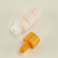 Flacon compte-gouttes givré blanc 10 ml, esthétique premium, avec bouchon en caoutchouc orange, étiquette personnalisée, pour soins de la peau, huiles essentielles, en verre opale