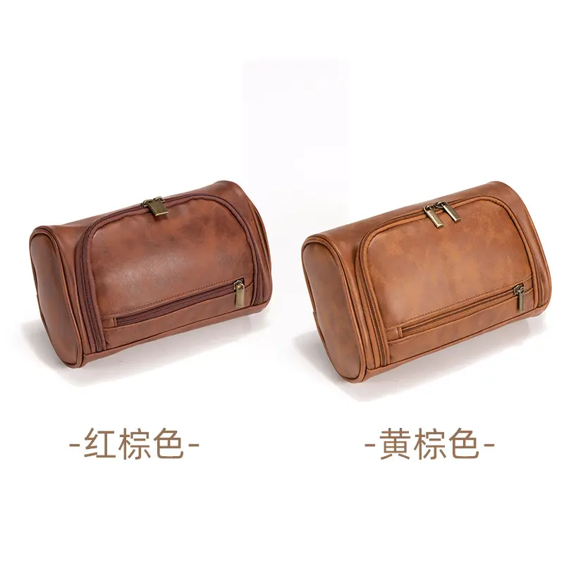 BSCI Factory Personalized Pu Waterproof Travel Toiletry Bag Mens Makeup Pouch Luxury Faux Leather Cosmetic Bags For Man