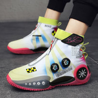 Summer Loud Friction Spring Rotary Air Cushion Lightweight Carbon Walking Style High-Top Basketball Shoes Shock-Absorbing Mesh