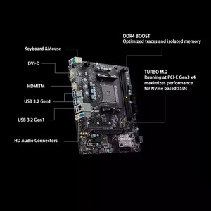 Carte mère B450M-A PRO II, nouvelle, format ATX, double socket LGA, DDR4, 32 Go de RAM, B450, B450m-a Pro II - Product Image 2