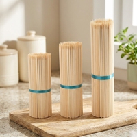 Brochettes en bambou naturel de qualité alimentaire, longues, coréennes, jetables, résistantes à la chaleur, pour barbecue, grillades, fruits et décoration de fête