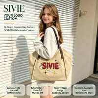 Sac fourre-tout en toile brodée avec poignée en cuir PU, grande capacité, sac à bandoulière, logo brodé personnalisé, motif pour la vente en gros