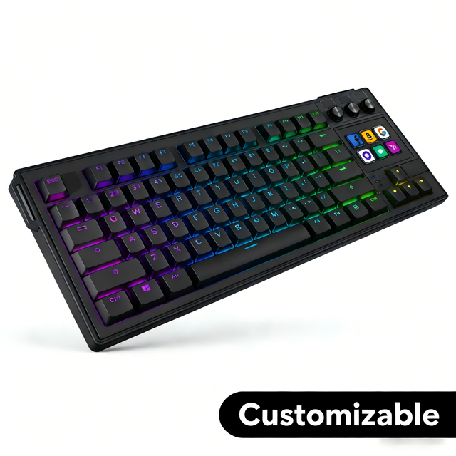 MiraBox K1Pro RGB Mechanical Keyboard with LCD Display Keys, Red Switch
