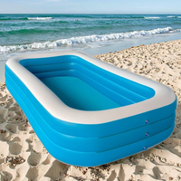 Grande piscine gonflable rectangulaire en PVC pour bébé baignoire familiale portable pour enfants et adultes