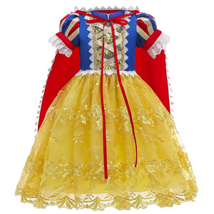 Costume de princesse Elsa pour petites filles, déguisement fantaisie de <span class=keywords><strong>reine</strong></span> blanche-neige, robe de cosplay en dentelle pour fête d'anniversaire, pour Halloween Noël - Product Image 3
