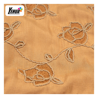 Tissu tissé pour robe imprimé en rayonne slub brodée, style slub, viscose 21s 30s 140gsm, saison estivale