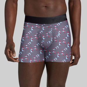 Bóxer de algodón para hombre con logotipo personalizado, transpirable, que absorbe la humedad, diseño con mosca abierta - Product Image 1