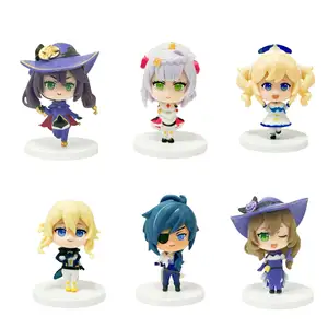 Wholesale Q version 6pcs Sets Game Characters Jean Barbara toy doll Genshin Impact Anime Action Figures
