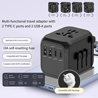DENIXI 35W/20W Çok Fonksiyonlu Dönüşüm Prizi 3.5A/5A Hızlı Şarjlı Çok Ülkeli Adaptörlü Dönüşüm Soketi