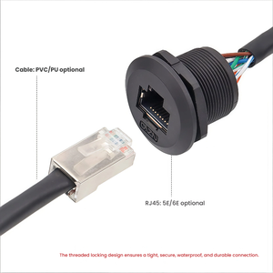 Boîtier de contrôle industriel EP, port réseau CAT6, prise femelle <span class=keywords><strong>RJ45</strong></span>, étanche IP67/68, câble réseau PA66/PVC/PU - Product Image 3