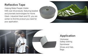 Youguang 반사 소재 고반사 폴리에스터 패브릭 테이프 250-330CD Hivs 안전 의류/가방 반사 스트립에 바느질 - Product Image 5