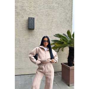 Conjuntos de Traje Beige para Mujer con Detalle de Cremallera - Product Image 2