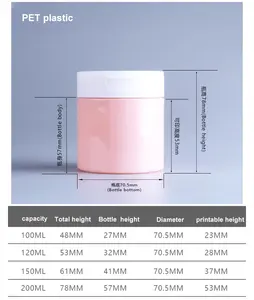 Customized Wholesale Empty Clear 50g 30ml 50ml 100ml 120ml 150ml PET Plastic Cosmetic Jar Face Cream Jar Lotion With Screw Lids