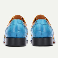 Chaussures pour hommes peintes à la main, dégradé de couleurs, style brogue Oxford, en cuir imprimé croco, pour affaires, soirées et occasions habillées