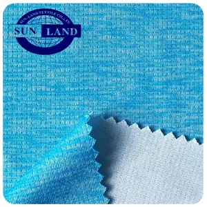 melange Solid dyed t shirt cloth 100% polyester weft knitting check mesh fabric