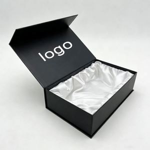 Factory Direct Customizable Free Design Eco-Friendly Waterproof Black Cardboard Magnetic <b>Gift</b> <b>Box</b> Satin Lining Luxury Apparel - Product Image 1
