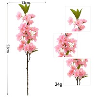 Künstliche Blumen Weiß Rosa Kirschblütenbaum Hochzeitsdekoration Handgefertigte Seiden-Sakura-Stiele Abschlussfeier Neue Weihnachtsdekoration