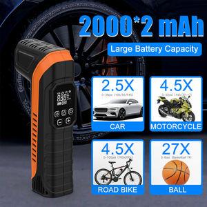 Compresseur d'air portable sans fil, gonfleur <span class=keywords><strong>de</strong></span> pneus numérique rapide 12V/DC, mini pompe pour pneus <span class=keywords><strong>de</strong></span> voiture, vélo, moto avec lumière LED - Product Image 4