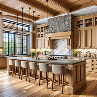 Armoires de cuisine contemporaines en bois massif, fabrication directe du Vermont, fourniture OEM ODM pour projets résidentiels