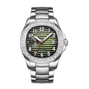 Montre automatique pour homme avec lunette en diamant, boîtier de luxe, cadran bleu, bracelet en acier inoxydable 316L, affichage de la date, étanche 5BAR, cadeau pour petit ami - Product Image 3