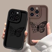 Étui de téléphone portable élégant en TPU souple antichoc de la marque Moni, impression couleur pour 11 12 13 14 15 16 17 Pro Max, motif papillon et fleur