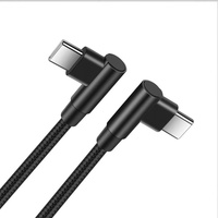 Cable de Celular al por Mayor de Fábrica, 3A 60w, Carga Rápida, Cable USB-C con Trenzado de Nailon, 90 Grados, Tipo C a Tipo C, Cables de Datos