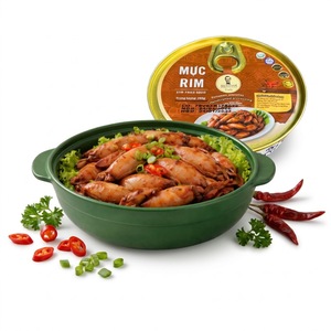 Calamars traditionnels vietnamiens sautés, en conserve, 500g, prêts à consommer, fruits de mer, transformation artisanale, spécialité vietnamienne - Product Image 1