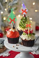 Décorations de Noël pour cupcakes et gâteaux, pics décoratifs pour cupcakes, décorations de gâteaux, fournitures pour fêtes de Noël